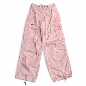 Y2K Pink UFO cargo parachute pants